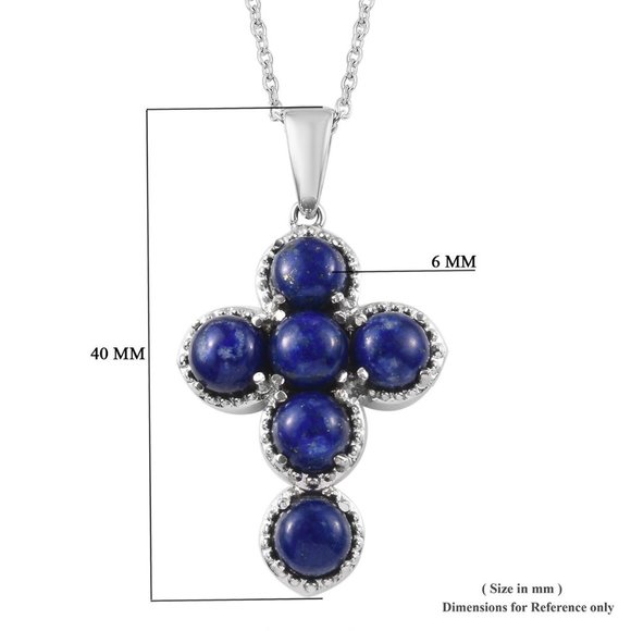 Sold Necklace Lapis Lazuli Cross - Picture 4 of 4